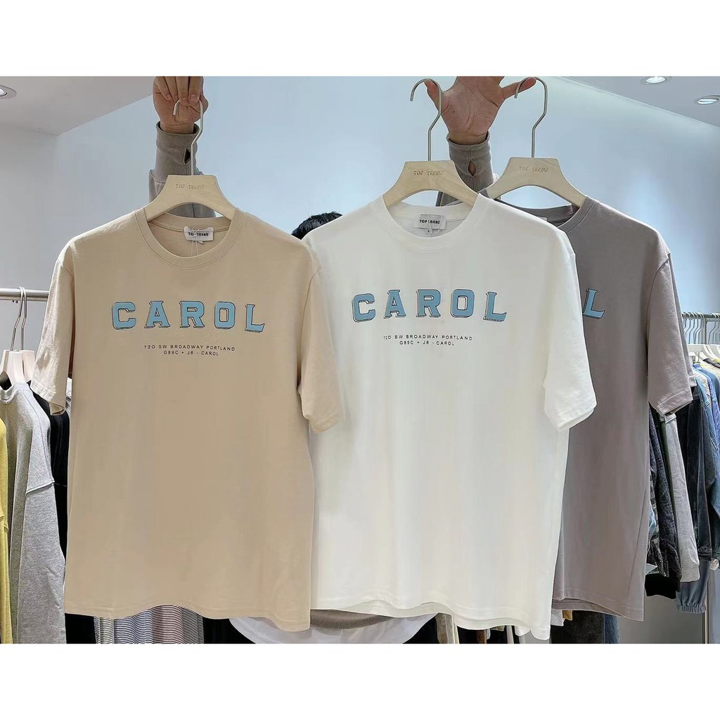 Áo phông nam nữ Hàn Quốc unisex chữ CAROL 117 PAPAA SHOP