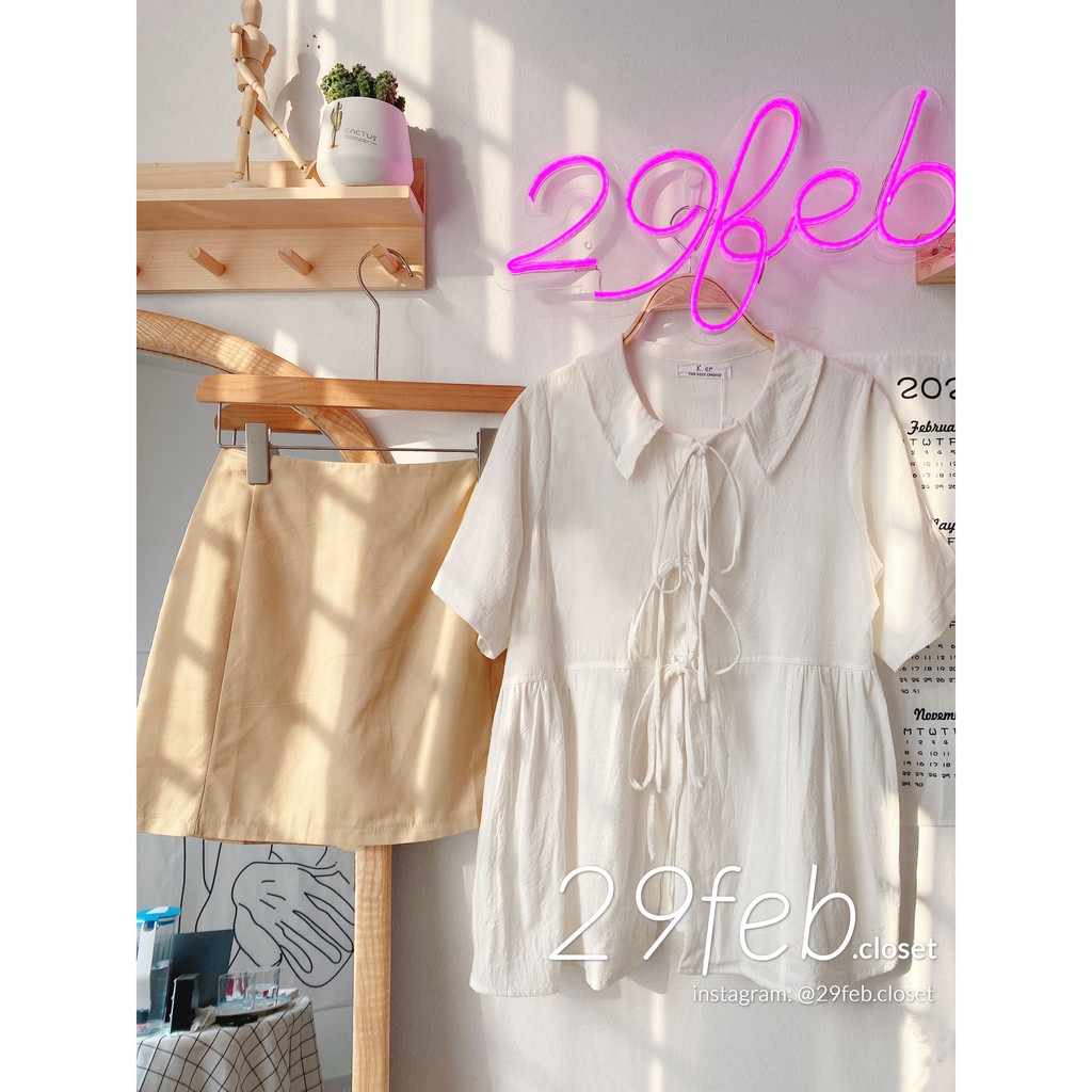 [Mã FAGREEN245 giảm 10% tối đa 30K đơn 99K] Set áo babydoll buộc dây kèm chân váy (Ảnh thật) | BigBuy360 - bigbuy360.vn