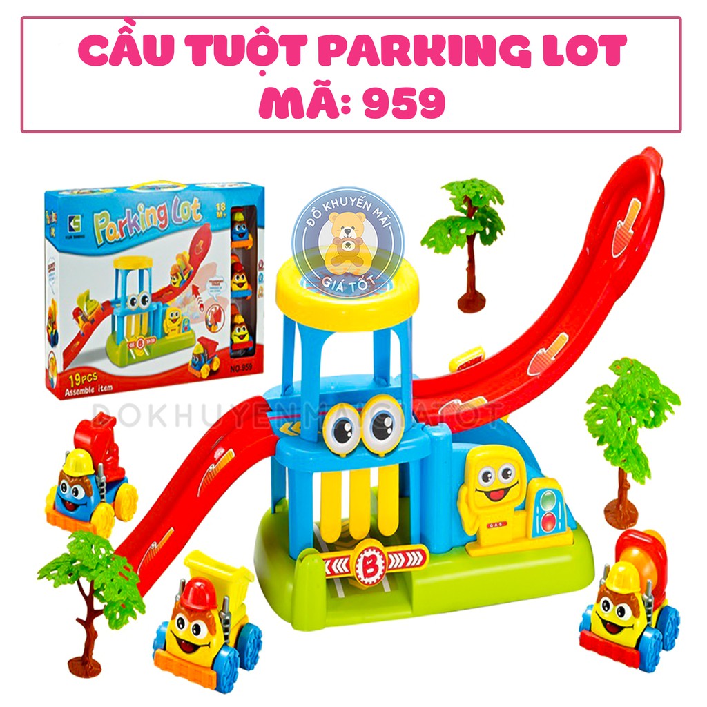 LinhAnh Đồ chơi lắp ráp công viên có cầu trượt và xe Parking Lot - 959 - Đồ khuyến mãi giá tốt nhatlinh1824