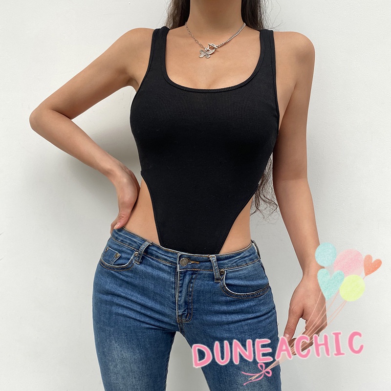 DUNEA Bộ Áo Liền Quần Trễ Vai Quyến Rũ Trẻ Trung Hợp Thời Trang