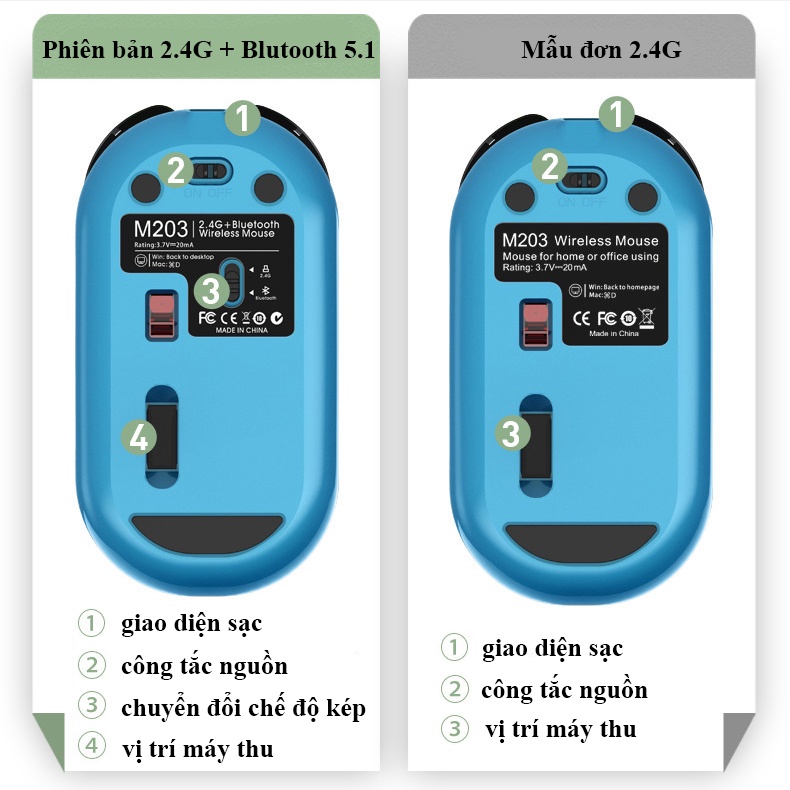 Chuột máy tính không dây Bluetooth sạc pin không tiếng click sạc 1 lần dùng 4 tuần cho tất cả các loại laptop