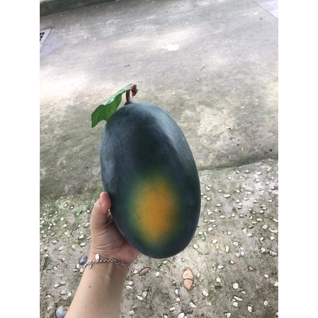 1 Trái dưa hấu dài giả màu xanh  - Trái cây giả - Hương Flower