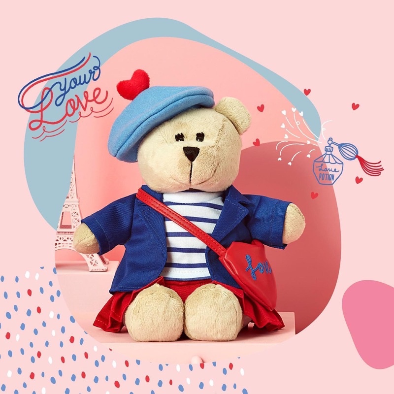 - GẤU BÔNG VALENTINE 2022 BERET HAT BEARISTA GIRL BEAR