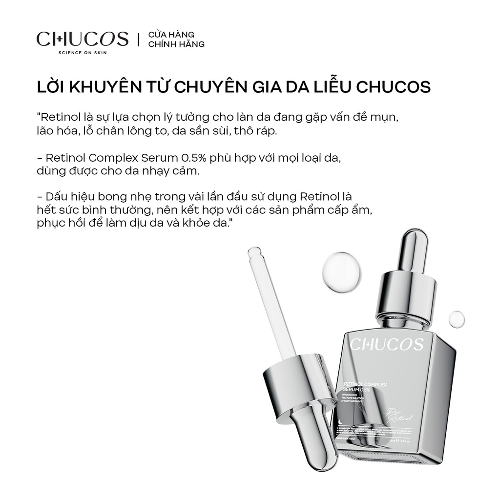 [Mã BMLTA35 giảm đến 35K đơn 99K] Tinh Chất Chống Lão Hoá Chucos Retinol Complex Serum 0.5% 30ml