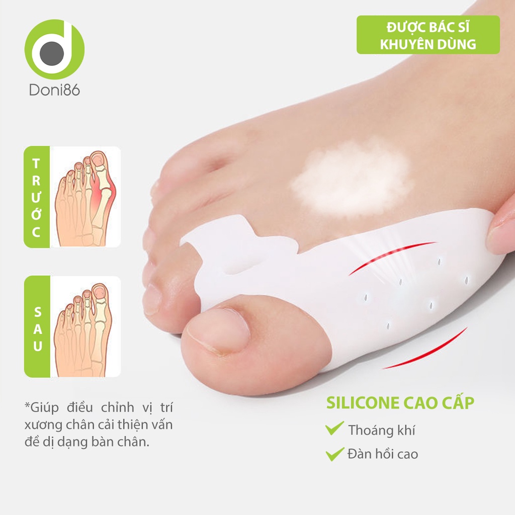 Bộ 2 miếng bảo vệ đinh hình ngón chân cái, tách ngón chân chất liệu Silicone - Doni - DOPK271