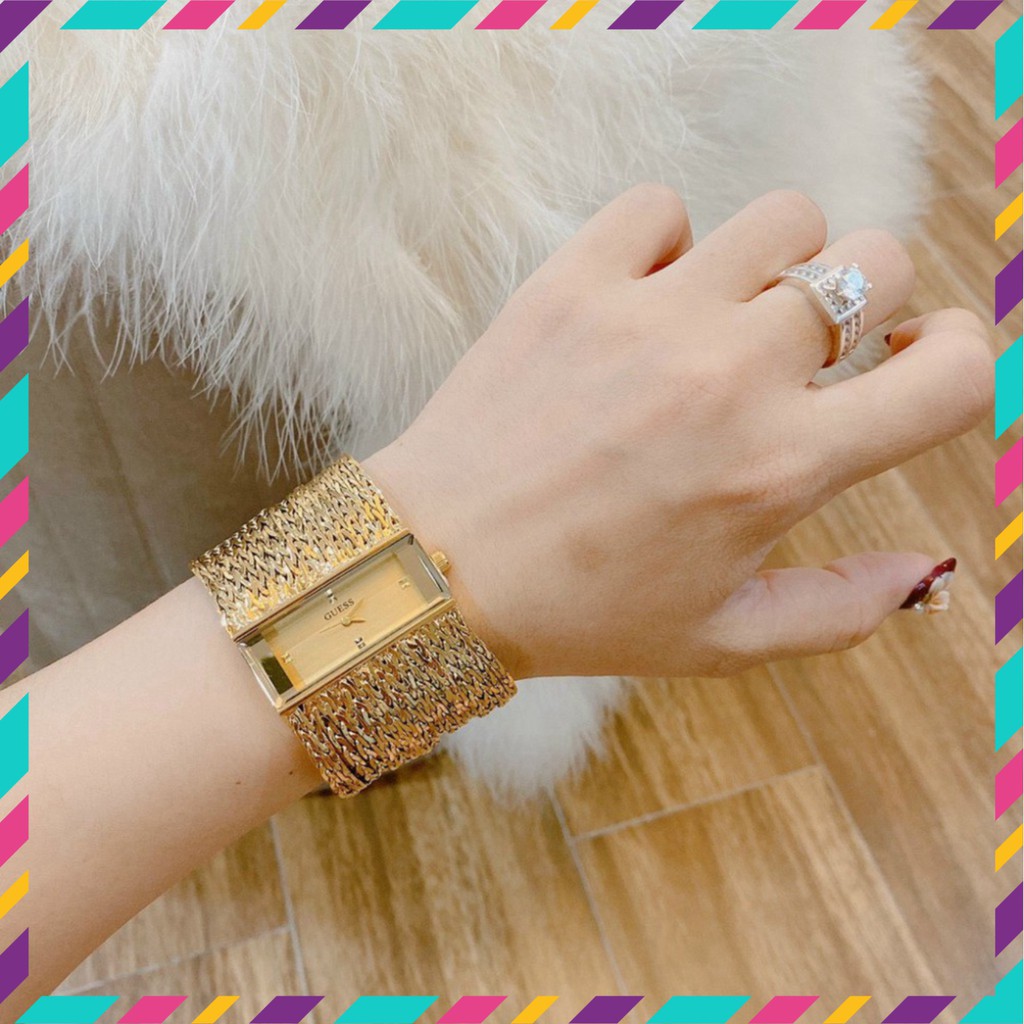 Đồng hồ gues dây mành bản to cực sang trong, hãng full box - donghonu