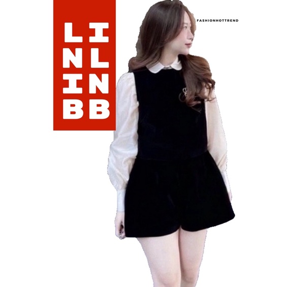 Set áo sơ mi tay dài  phối quần nữ tiểu thư nhẹ nhàng EM set tiểu thư 3 món xinh đang đẹp hotttrend