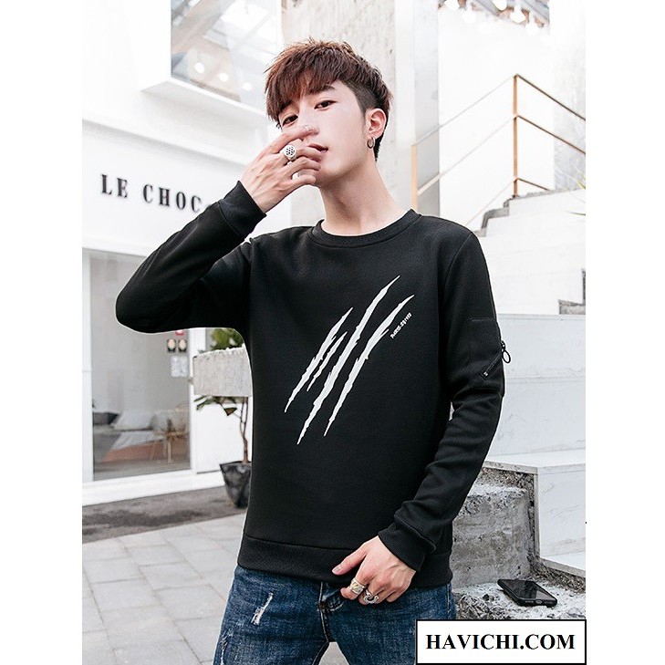 Áo thun nam tay dài 💚𝐅𝐑𝐄𝐄𝐒𝐇𝐈𝐏💚Sweater nam nữ 💚𝐅𝐑𝐄𝐄𝐒𝐇𝐈𝐏💚 áo thun nam dài tay đen 3 gạch khóa keos | BigBuy360 - bigbuy360.vn