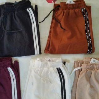Quần jogger đũi phối sọc