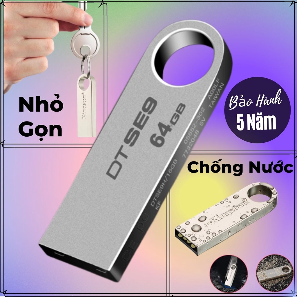 USB 64gb cao cấp - Thiết kế nhỏ gọn, vỏ kim loại, chống nước, kết hợp công nghệ truyền tải siêu tốc - Bảo hành 5 năm