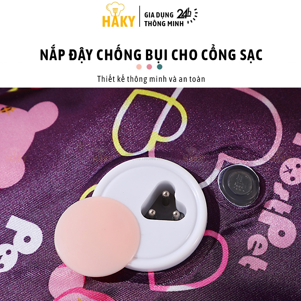 Túi chườm nóng sạc điện tự ngắt an toàn HAKY013, túi sưởi hình hoa giảm ê buốt, đau nhức chân tay, giảm đau bụng kinh