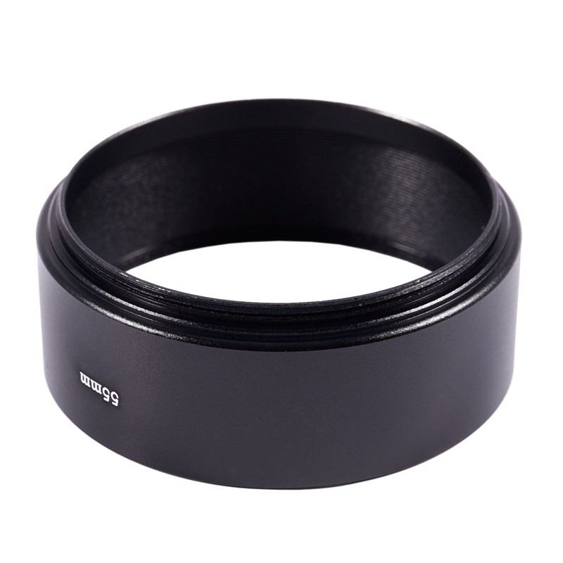 Replacement Screw in Mount 55mm Camera Metal Lens Hood Black