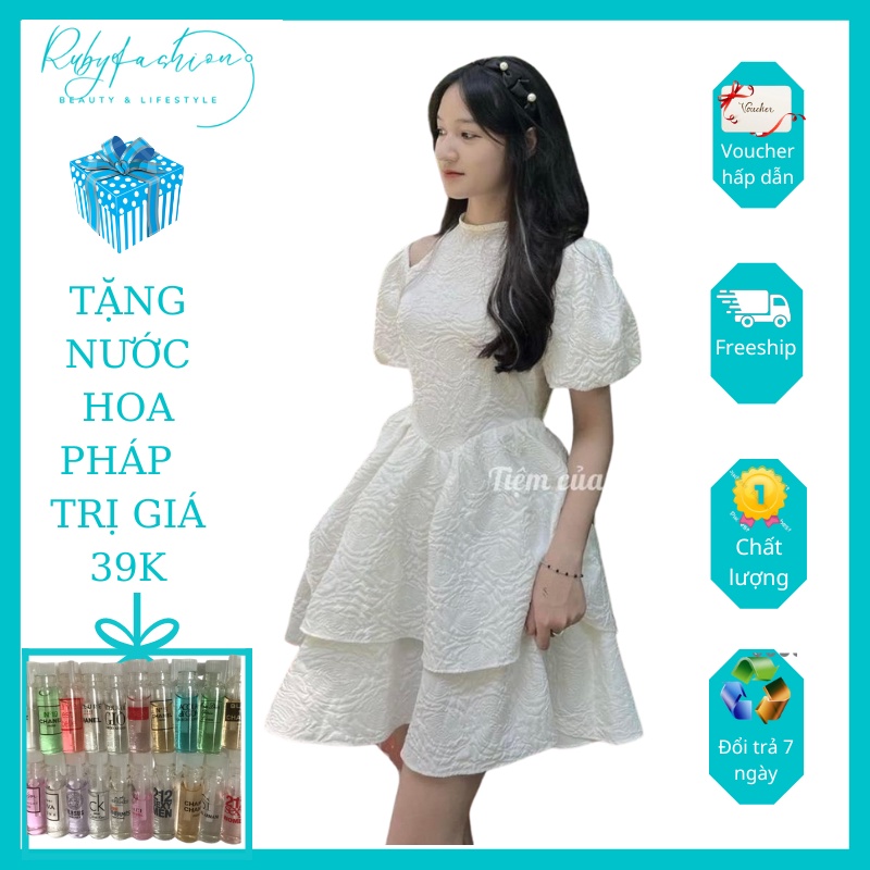 Đầm nữ váy nữ đầm dự tiệc bèo công chúa váy nữ đi tiệc cưới đầm trắng đầm đi đám cưới phong cách