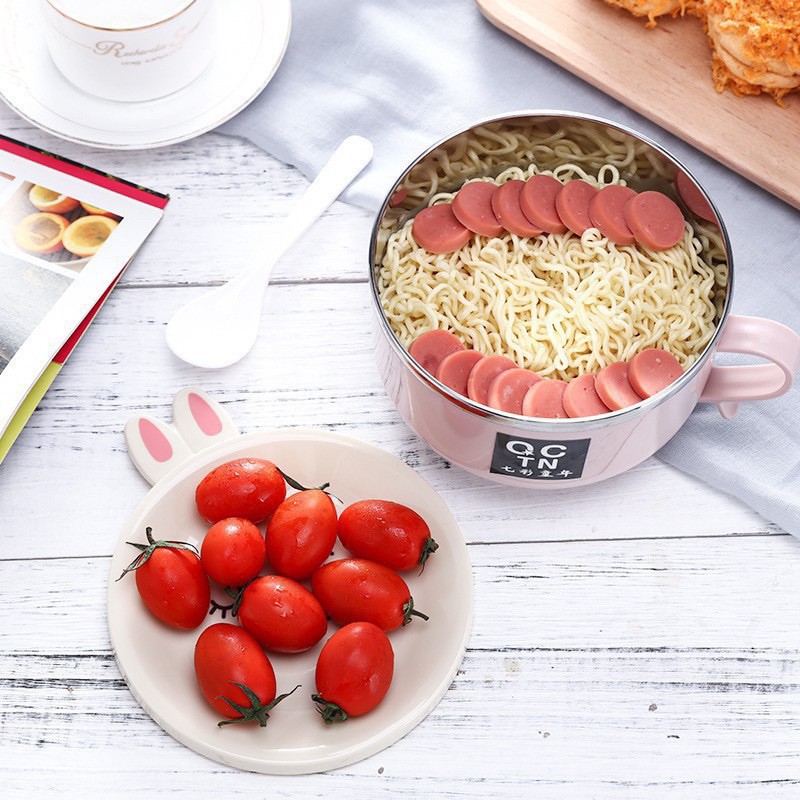 TÔ ĂN MÌ INOX HÌNH THỎ CUTE