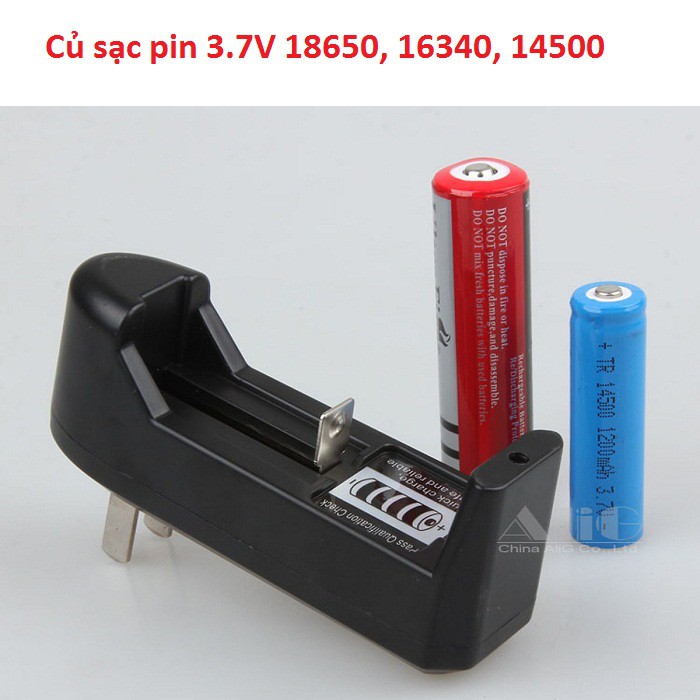 Bộ Sạc 1 Pin Lithium 18650, 14500, 16340, 26650