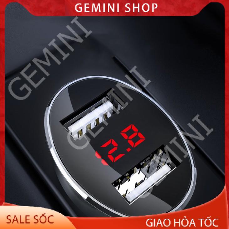 Tẩu sạc ô tô hiển thị đèn Led 2 Cổng Z26 Hoco GEMINI SHOP