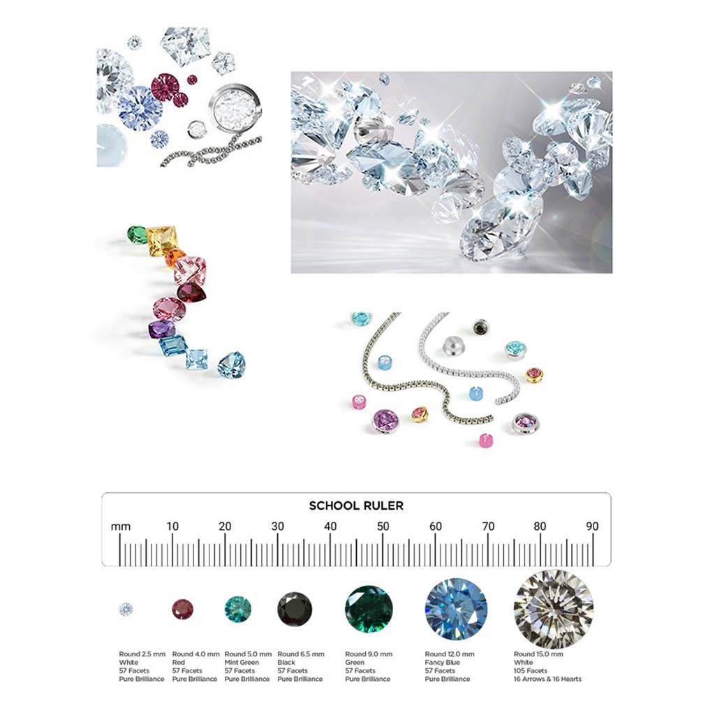 Kim cương nhân tạo Swarovski - Đá màu tím thạch anh 8LY