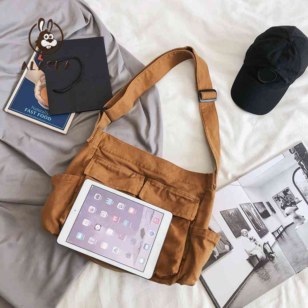 Túi Xách Canvas Cỡ Lớn Màu Sắc Đơn Giản Cho Nữ