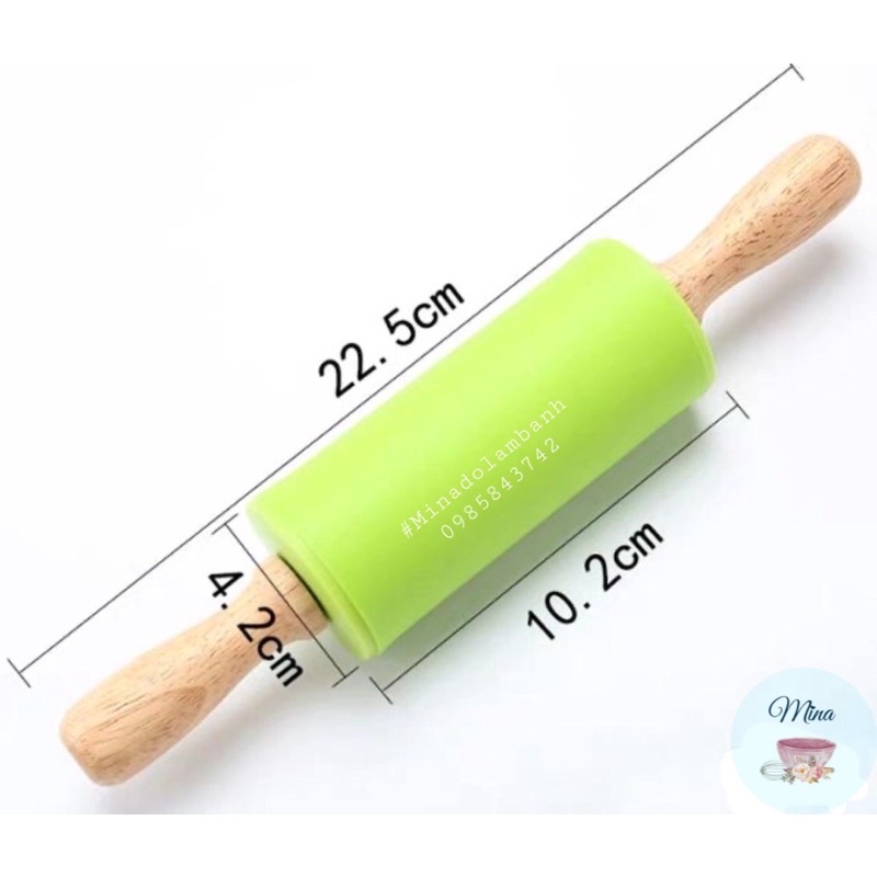 Cán Bột có Trục Lăn Silicone 23 cm