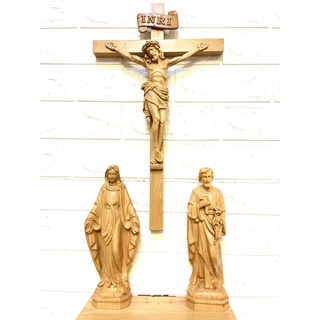 Bộ tượng thờ công giáo 25cm bằng gỗ