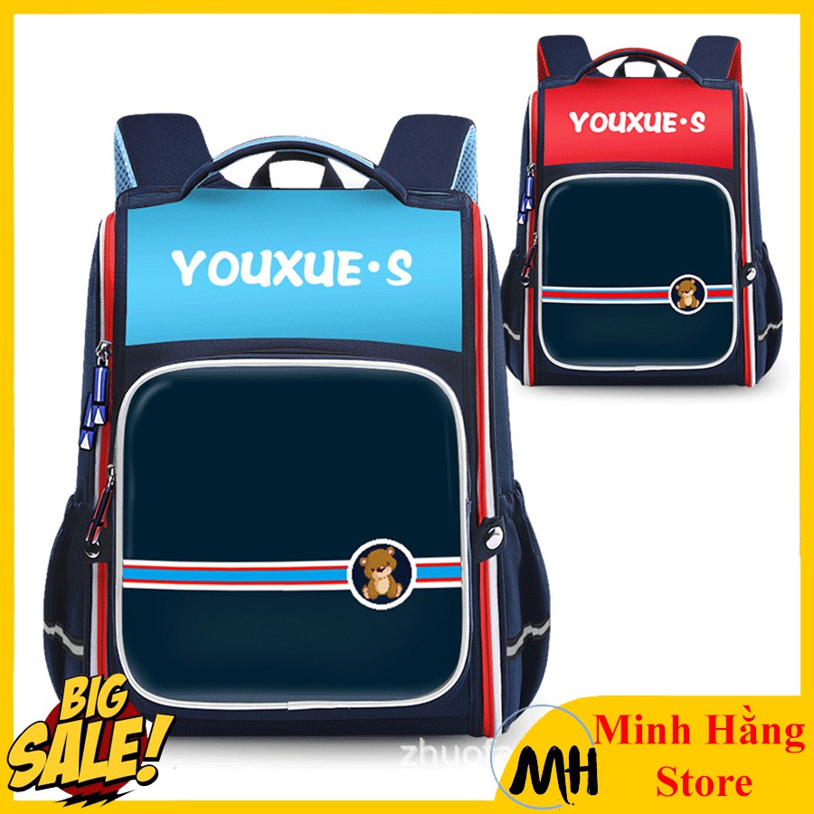 Balo chống gù YOUXUE size to cho học sinh lớp 2 đến lớp 7 cặp sách tiểu học chông thấm nước