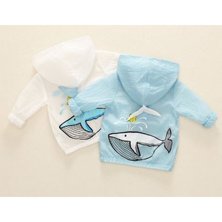 MS17: ÁO KHOÁC CHỐNG NẮNG TIA UV HÌNH CÁ VOI DỄ THƯƠNG CHO BÉ- CHÍNH HÃNG BUUKIDS