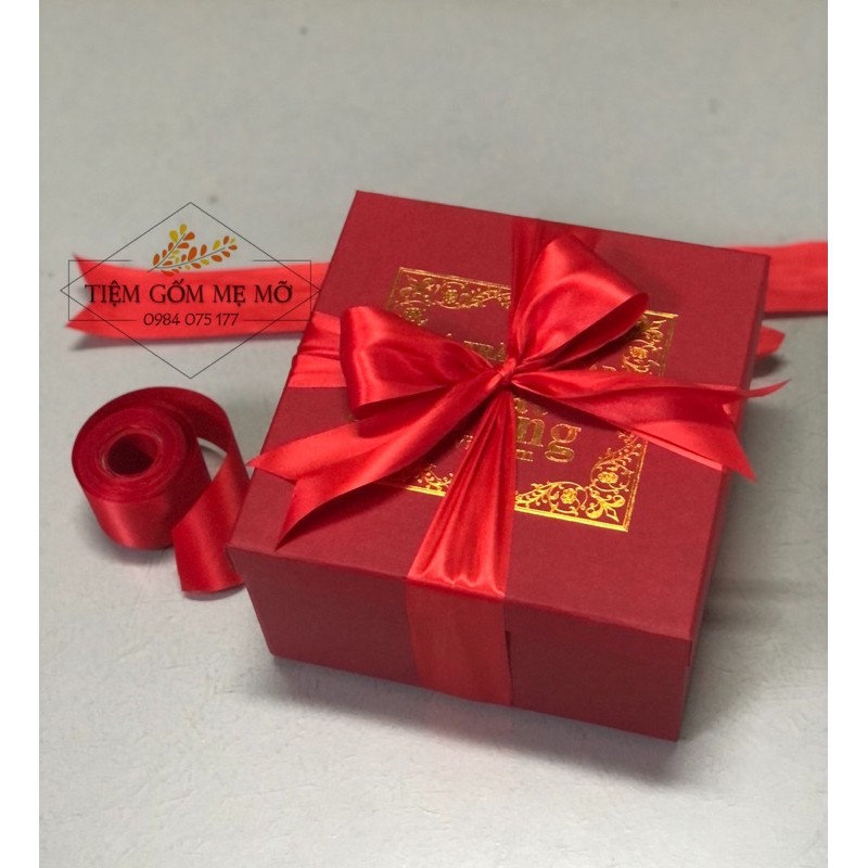 Hộp si lót lụa 🎁Hộp ấm chén quà tặng