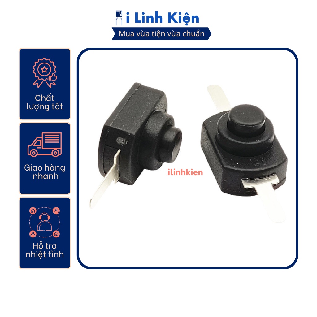 Công tắc đèn pin 2P chân dán YD-1208