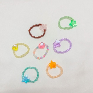 [RẺ VÔ ĐỊCH] nhẫn hạt cườm handmade trái tim/ sao
