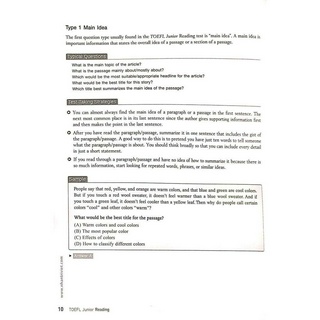 Sách TOEFL Junior Reading (Không CD)