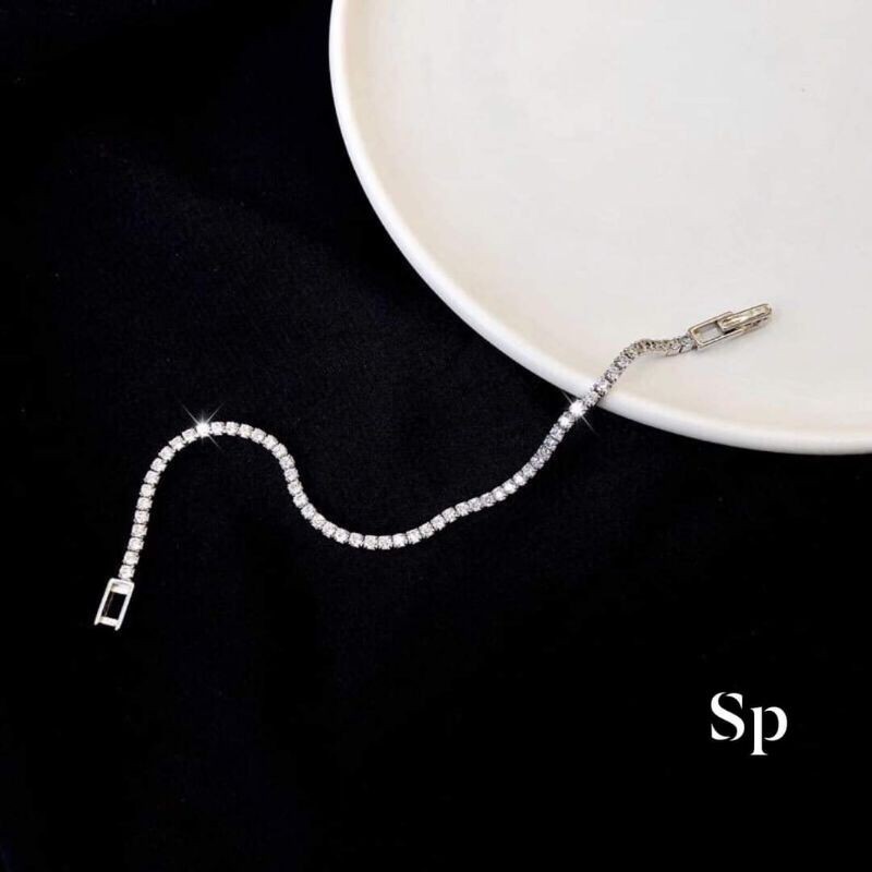 LẮC TAY BẠC 1 HÀNG ĐÁ XI KIM