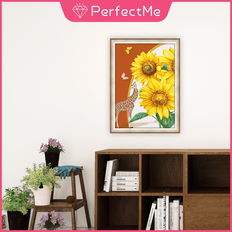 Bộ 1 Tranh Đính Đá Tự Làm Hình Hoa Hướng Dương Kích Thước 30 X 40 Cm