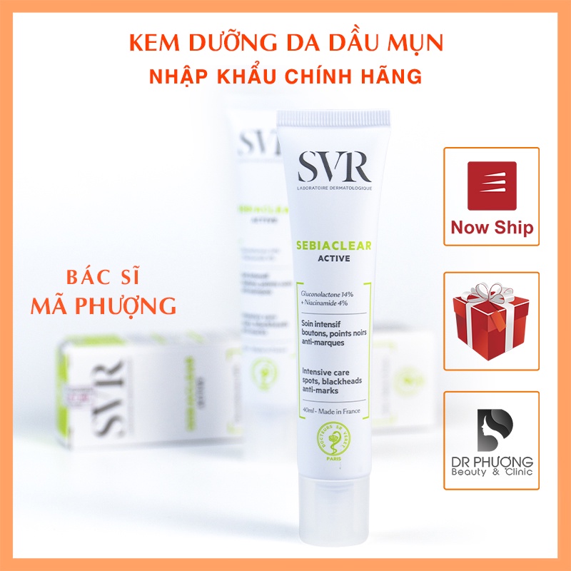 [CHÍNH HÃNG] Kem dưỡng giảm mụn kiểm soát dầu SVR Sebiaclear Active 40ml