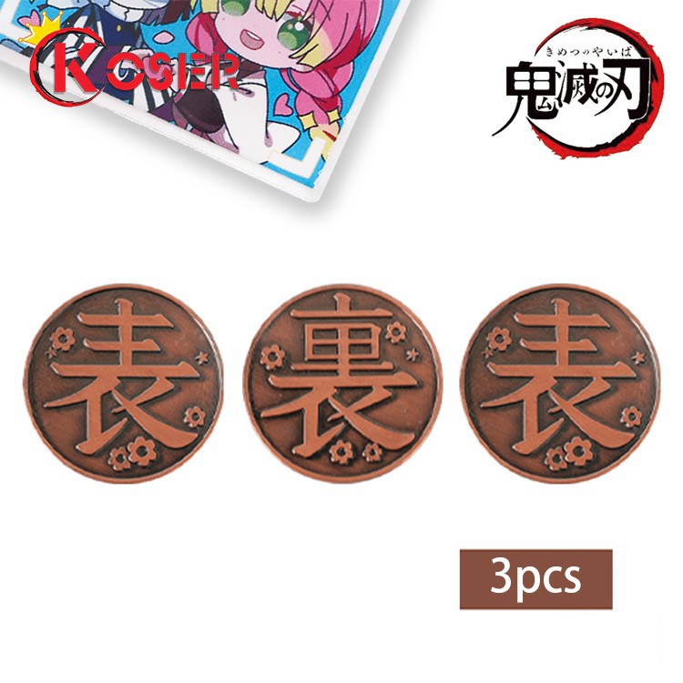 COSER KING Kanao Tanjirou Coin alloy coins Cartoon Anime Demon Slayer Kimetsu No Yaiba Prop Cosplay Gift