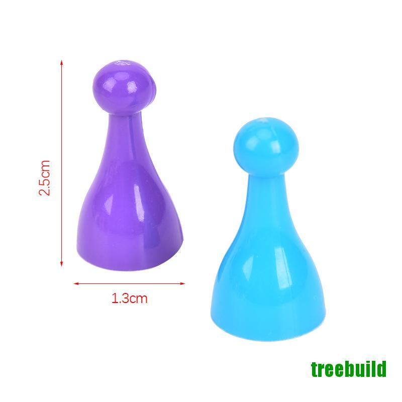 treebuild☆ 10Pcs Plastic Chess Pawn Pieces Board Card Games Halma Multi-Colors Accessories