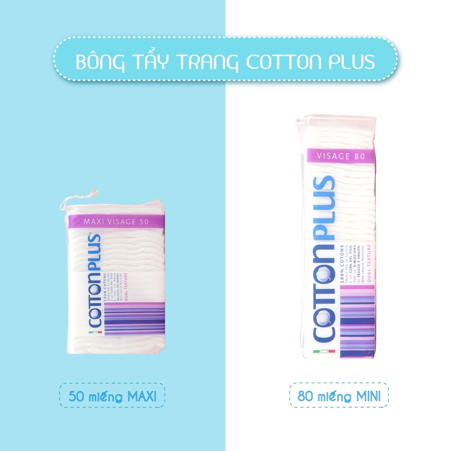 Bông tẩy trang COTTON Plus nhập khẩu chính hãng Italy an toàn tuyệt đối
