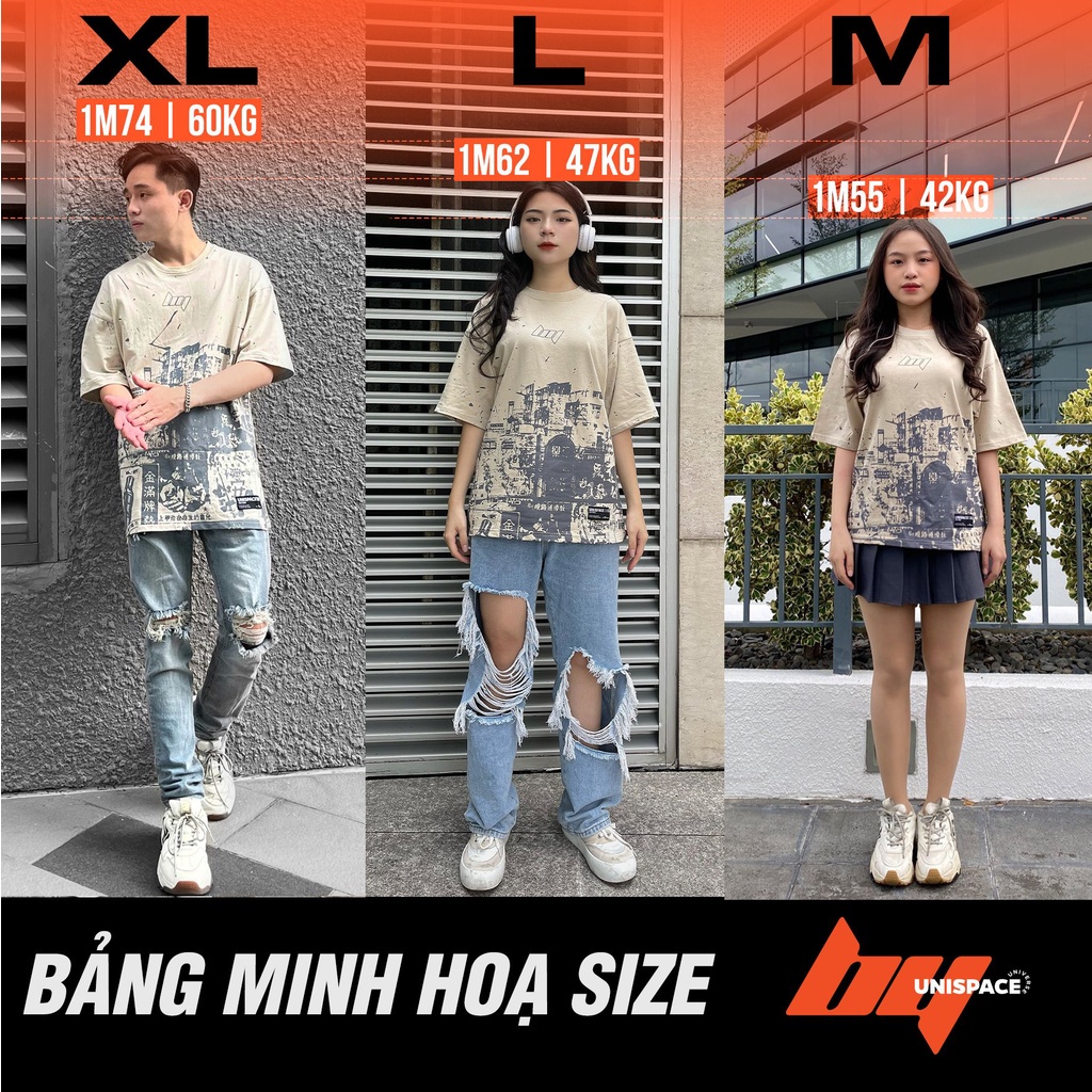 Áo thun tay lỡ local brand By Unispace unisex nam nữ form rộng cotton loveless