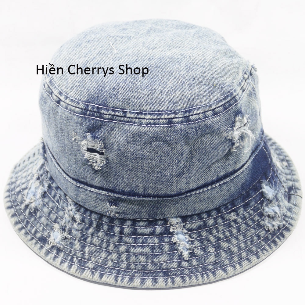 Nón tai bèo ,nón bucket Jeans hàn quốc - Mũ vành Jeans rách cực chất thời trang nam nữ hot teen