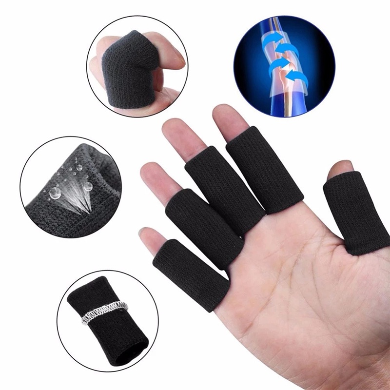 Set 10 Ống Bọc Ngón Tay Co Giãn Hỗ Trợ Giảm Đau Khớp Chơi Bóng Chuyền/Thể Thao Ngoài Trời