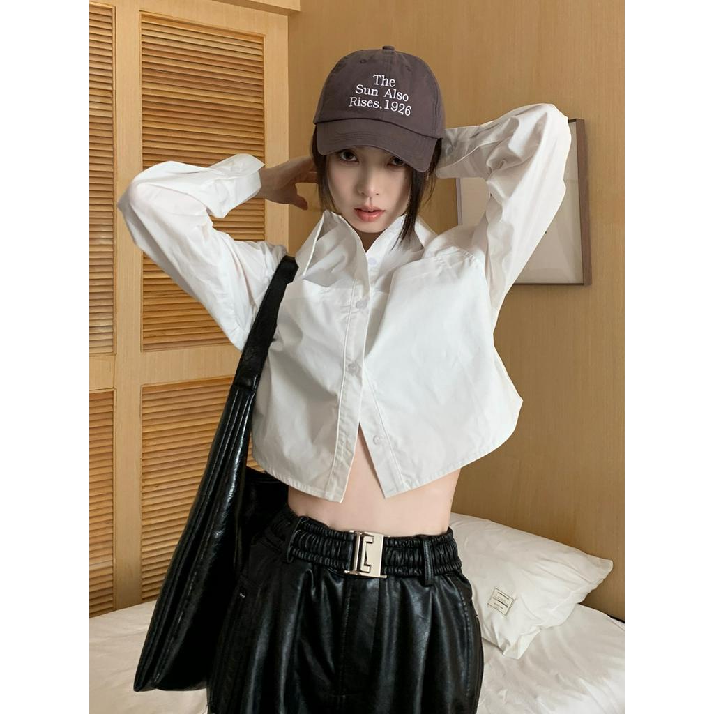 Áo Sơ Mi Ngắn Hở Eo Phong Cách Mới Dành Cho Nữ 61239