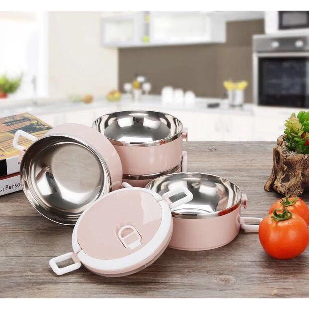 HỘP ĐỰNG CƠM VĂN PHÒNG LÕI INOX GIỮ NHIỆT 4 NGĂN [CẶP LỒNG] (HOT)