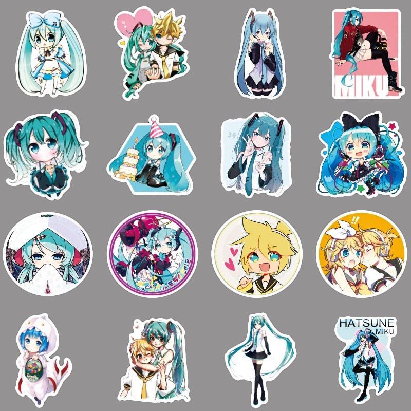 J· Bộ Hình Dán Chống Thấm Hatsune Miku, 50 tờ/bộ