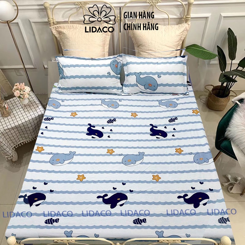 Bộ ga giường cotton poly 3 món nhiều mẫu lựa chọn 1m6 1m8