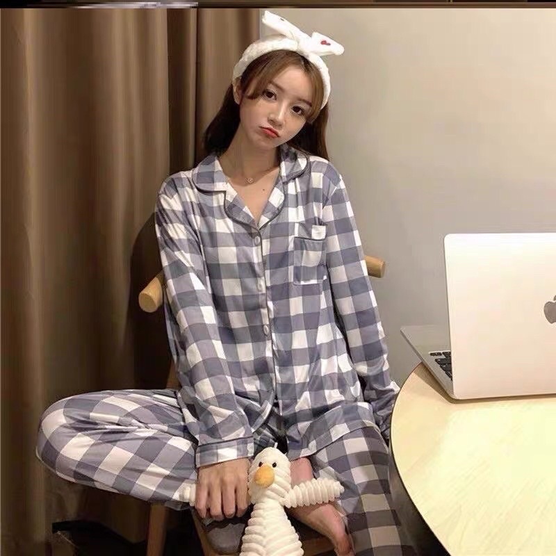 Bộ pijama thu đông tay dài, chất cotton mềm mịn, hoạ tiết trẻ trung | BigBuy360 - bigbuy360.vn