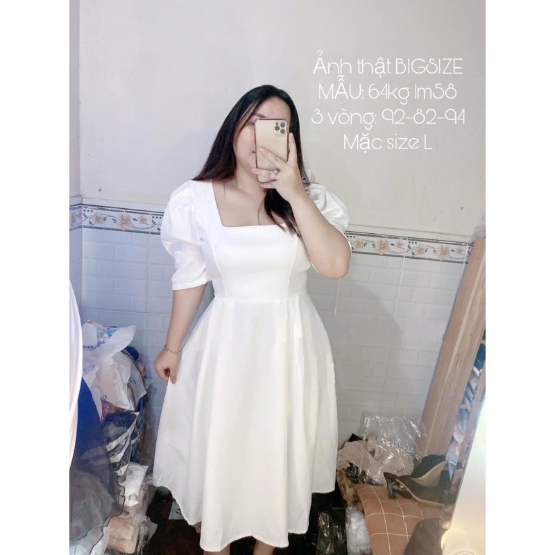 ĐẦM CÔNG CHÚA BIGSIZE 55-90kg (có size L-XL-XXL) màu đen-trắng-nude-đỏ-vàng | BigBuy360 - bigbuy360.vn