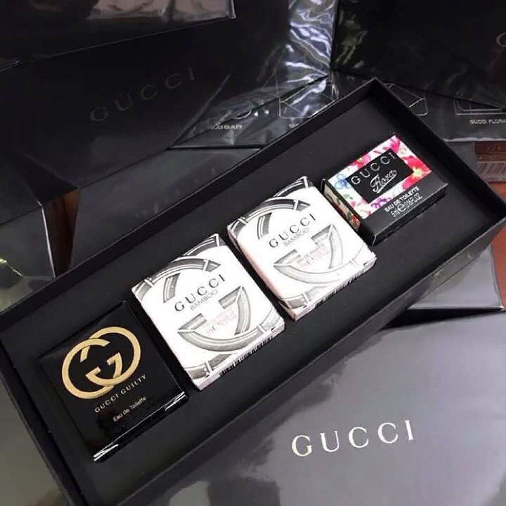 Set 4 chai nước hoa nữ guccccii mini