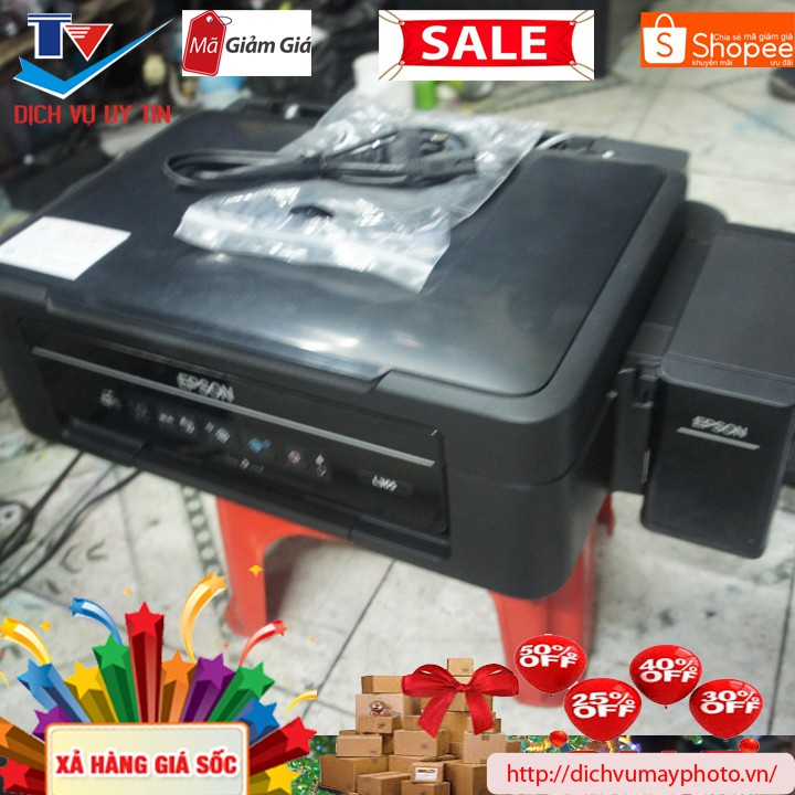 Máy in phun màu cũ đa năng Epson L365 L360 L350 L351 L380 L385 In màu in đen trắng Photocopy Scan mà