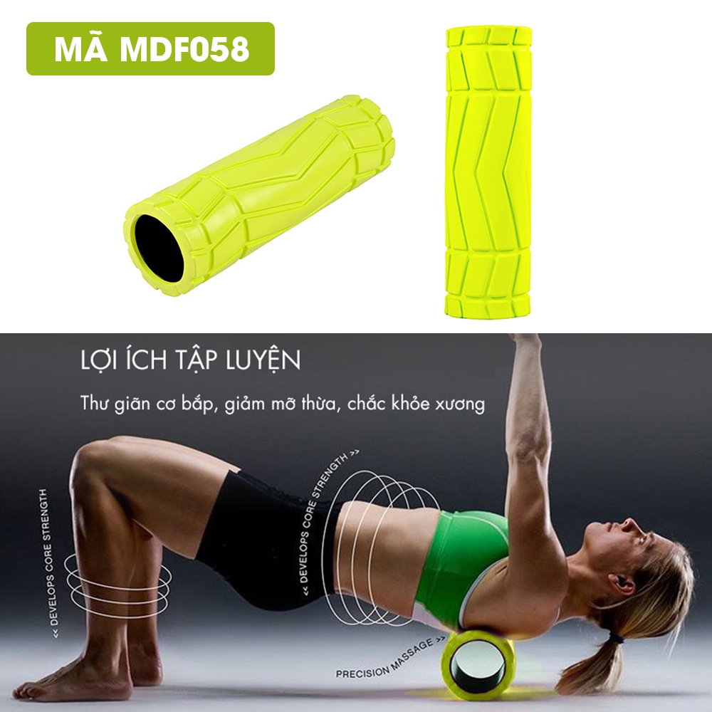 Con lăn massage chính hãng GoodFit chất liệu nhựa EVA cao cấp, giãn cơ sau tập