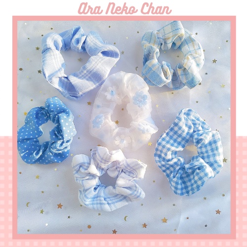 Dây Cột Tóc Scrunchies Caro Dễ Thương Xinh Xắn Ulzzang Hàn Quốc Dành Cho Nữ