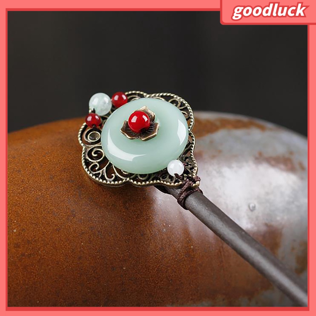 Trâm Cài Tóc Bằng Gỗ Đính Tua Rua Phong Cách Trung Hoa Cổ Điển